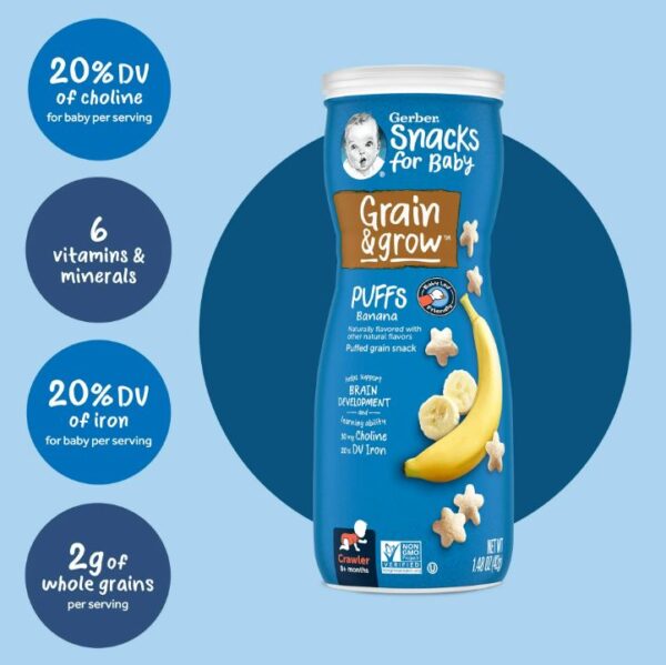 Gerber Puffs Banana Flavour 42 Gm - Image 2