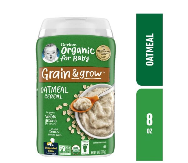 Gerber Cereal Organic for Baby Grain & Grow Baby Oatmeal